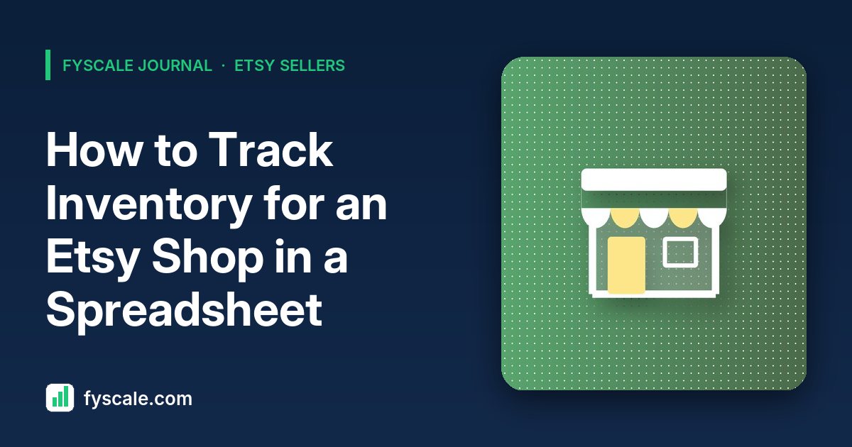 Etsy inventory spreadsheet tracking stock levels, reorder alerts and sales by product