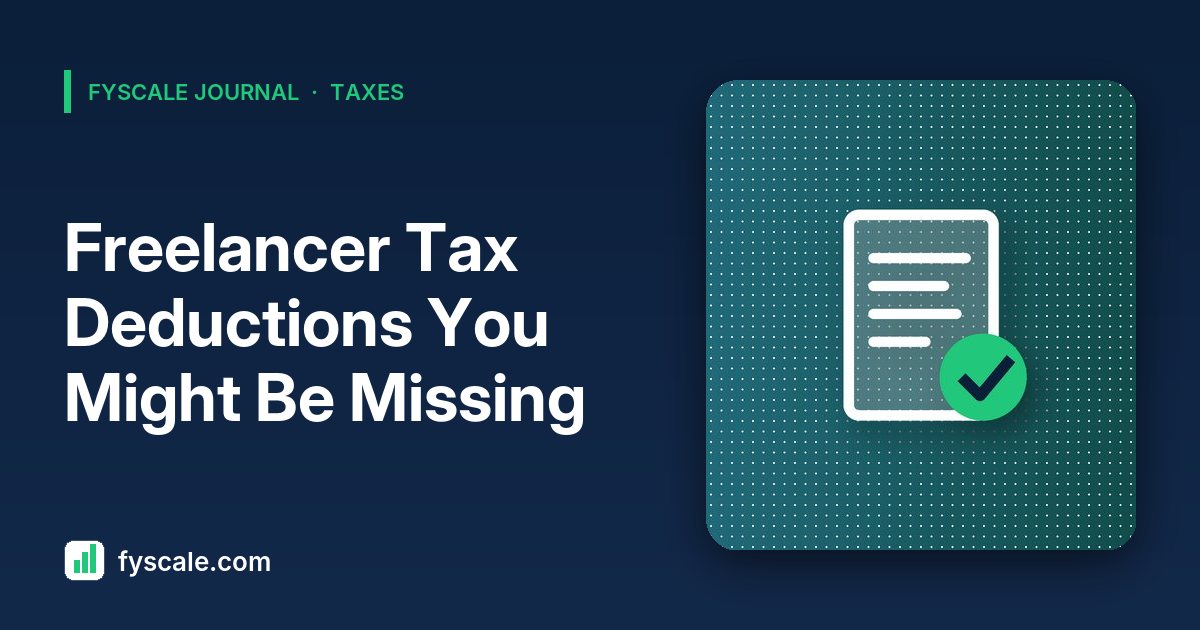 Freelancer tax deductions checklist with a laptop, home office desk, mileage log and receipts