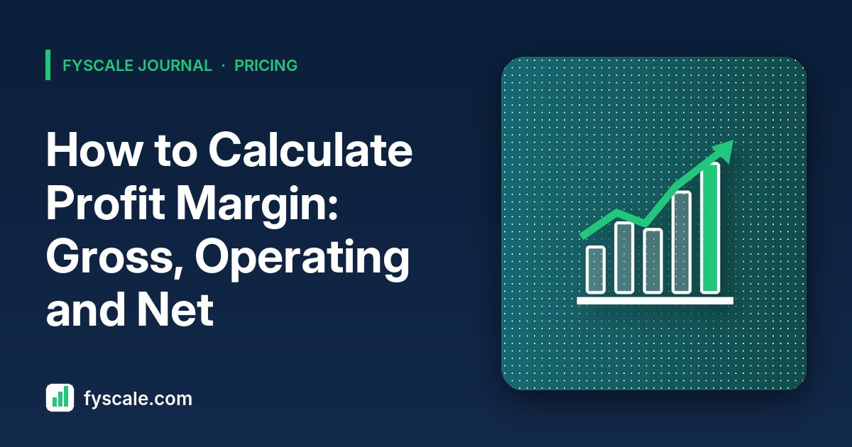 Calculator and P&L sheet showing how to calculate profit margin at gross, operating and net levels