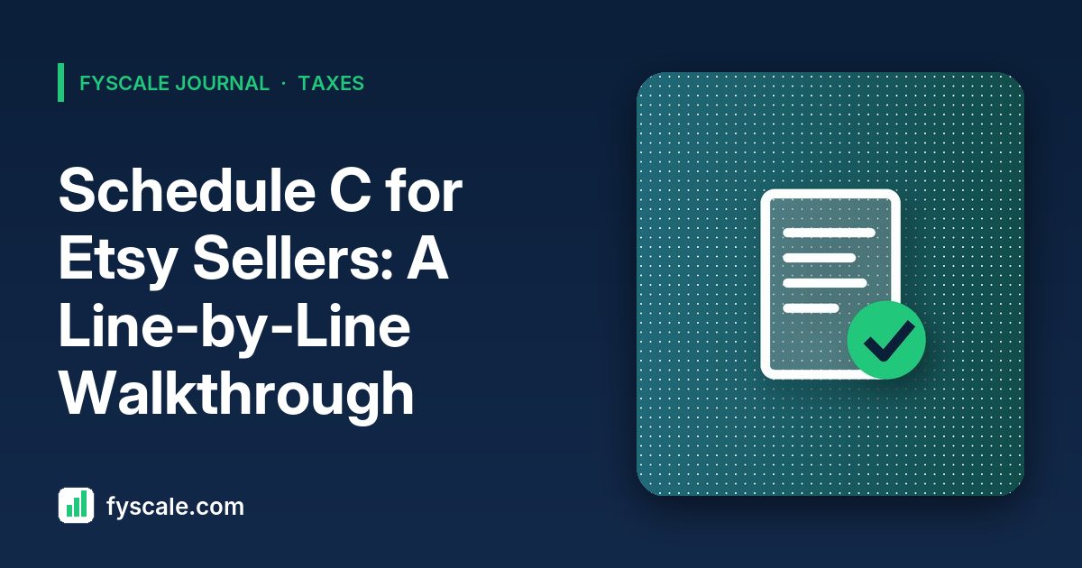 Schedule C for Etsy sellers worksheet mapping Etsy sales, fees, shipping and inventory to form lines