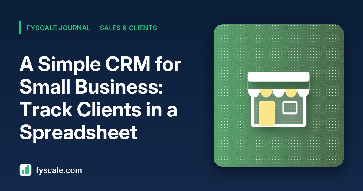 Simple CRM spreadsheet with client names, pipeline stage dropdowns and red highlighted overdue follow-up dates