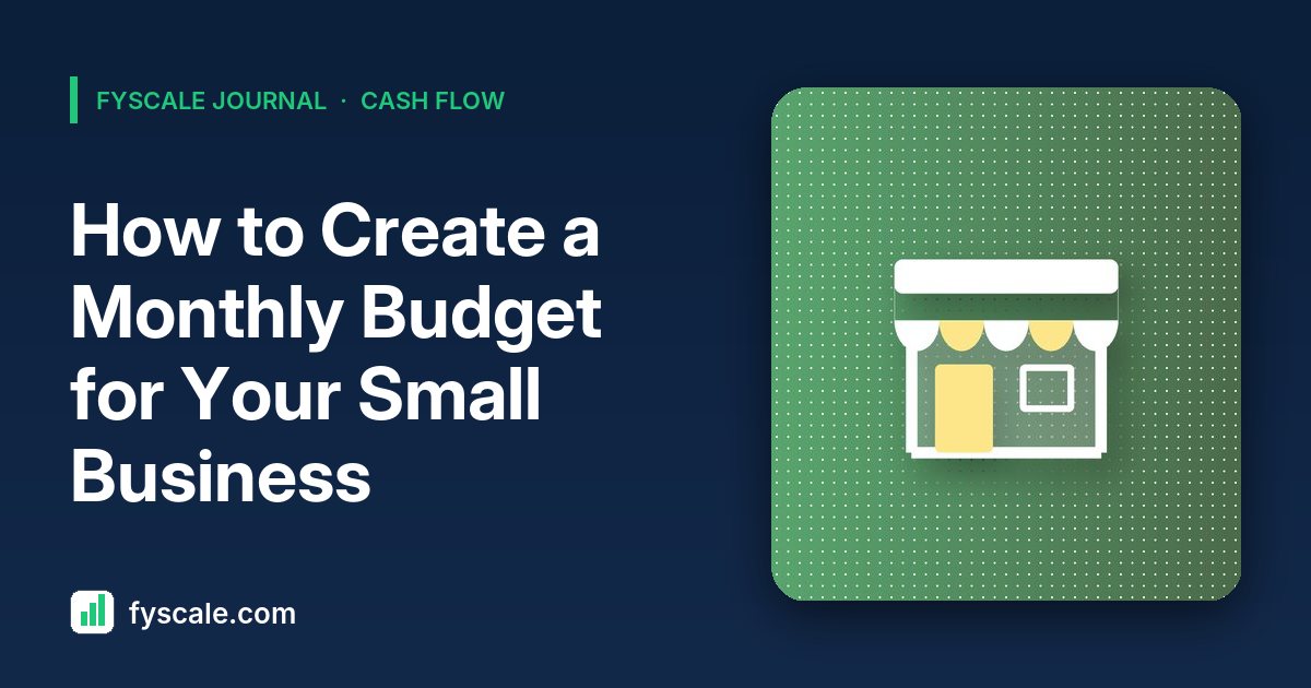 Small business budget spreadsheet showing monthly revenue, expenses, tax set-aside and owner pay