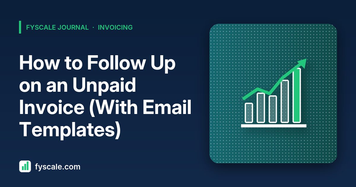 Laptop showing an unpaid invoice follow up email draft next to a printed invoice marked past due