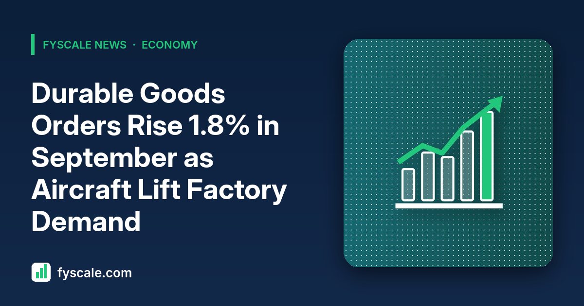 Durable goods orders September 2026 report on factory demand and business equipment spending