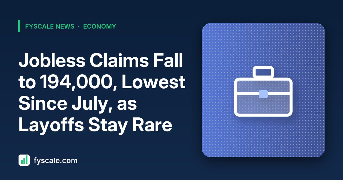 Jobless claims news brief: weekly unemployment claims fall to 194,000 in October 2026