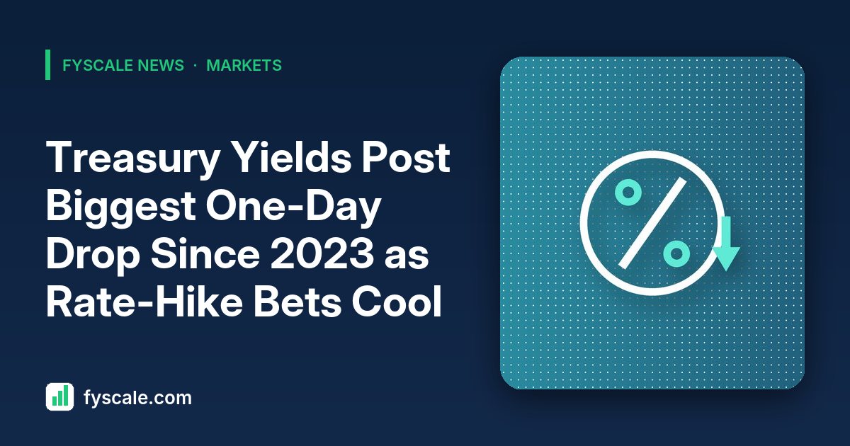 Treasury yields drop chart concept showing falling 10-year yield and small business borrowing costs in October 2026